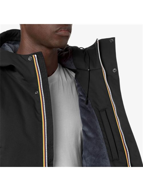 Giaccone lungo uomo marmotta colore black K-WAY | JARNO TWILL MARMOTTAAL8